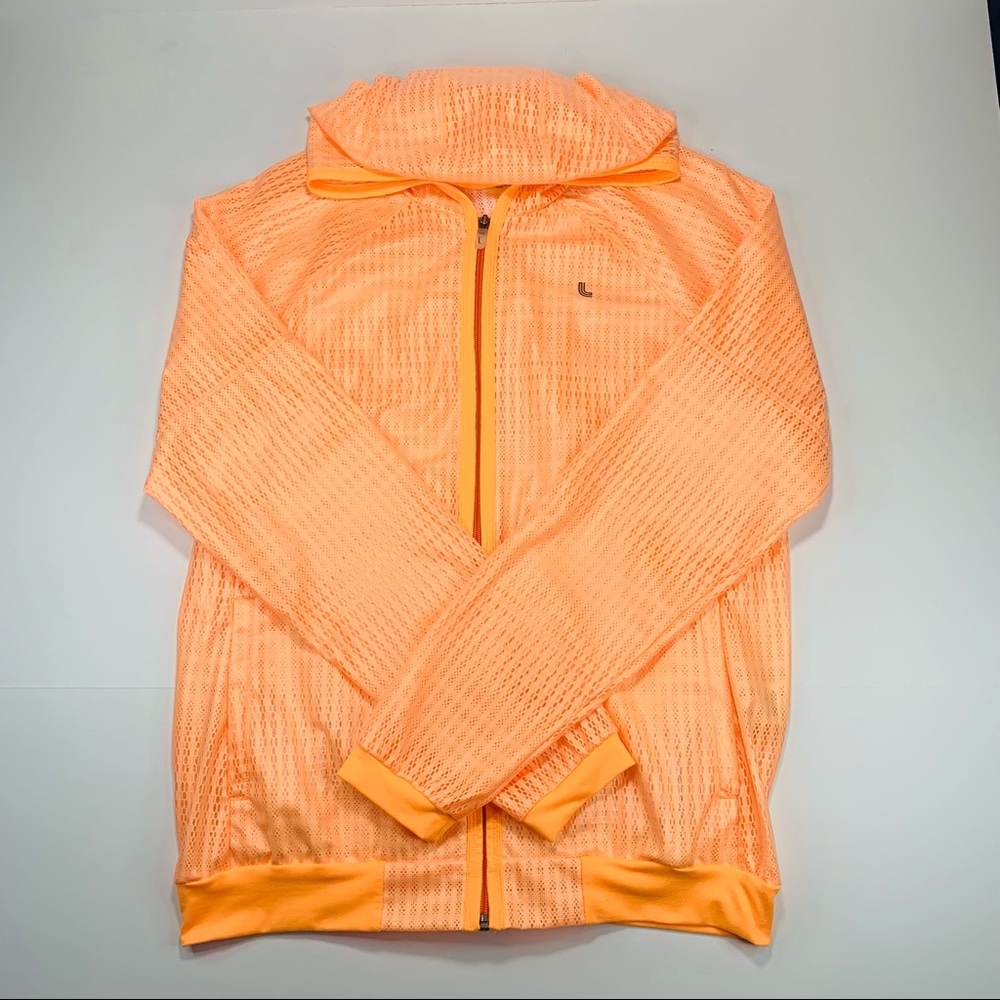 LOLE jacket Mirage raincoat full zip mesh orange jacket women size M medium
